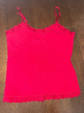 Juniors SO Lace-Trim Camisole Tank - red